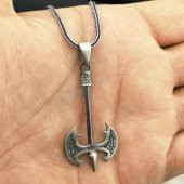 Özel Balta Tasarımlı Kalın Zincirli 925 Ayar Gümüş Kolye thumbnail 2