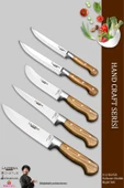 LAZBİSA Hand Craft Mutfak Bıçak Seti Et Ekmek Sebze Bıçağı 5 Li Set Günlük Kullanım ( Mtf-032 ) thumbnail 1