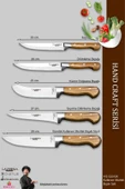 LAZBİSA Hand Craft Mutfak Bıçak Seti Et Ekmek Sebze Bıçağı 5 Li Set Günlük Kullanım ( Mtf-032 ) thumbnail 2