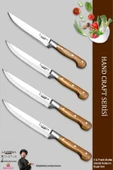 LAZBİSA Hand Craft Mutfak Bıçak Seti Et Ekmek Sebze Meyve Doğrama Bıçağı 4 Lü Günlük Kullanım ( Mtf-050 ) - 1