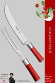 LAZBİSA Red Craft Serisi Mutfak Şef Bıçak Seti Et Tavuk Balık Bıçağı Günlük Kullanım (MFT-127) - 1