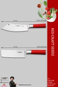 LAZBİSA Red Craft Serisi Mutfak Şef Bıçak Seti Et Ekmek Sebze Bıçağı Günlük Kullanım (MFT-002) - 2
