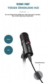 WellSound A6S-B Profesyonel Uzaktan Eğitim-Yayıncı Mikrofon Seti Işıklı - 8