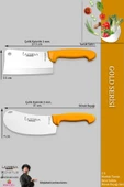 LAZBİSA Gold Serisi Pide Börek Mutfak Bıçağı Salata Pizza Bıçak Kıyma Satırı Doğrama 2 Li Set ( Mft-012 ) - 2