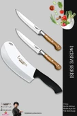 LAZBİSA İncisive Serisi Mutfak Bıçak Seti Et Ekmek Sebze Pizza Pide Salata Bıçağı 3 Lü Set ( Mtf-457) - 1