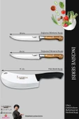 LAZBİSA İncisive Serisi Mutfak Bıçak Seti Et Ekmek Sebze Pizza Pide Salata Bıçağı 3 Lü Set ( Mtf-457) - 2