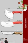LAZBİSA Silver Serisi Mutfak Bıçak Seti Et Ekmek Sebze Pizza Börek Pide Salata 3 Lü Set ( Mft-8657) thumbnail 2