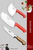 LAZBİSA Silver Serisi Mutfak Bıçak Seti Et Ekmek Sebze Pizza Börek Pide Salata 3 Lü Set ( Mft-8657) thumbnail 1