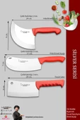 LAZBİSA Silver Serisi Mutfak Bıçak Börek Bıçağı Pizza Pide Bıçağı Kıyma Bıçağı Satırı 3 Lü Set ( Mft-927) thumbnail 2