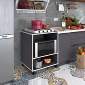 Kenzlife ocak dolabı nermin gri 85*70*60 XLARGE hazır mutfak klasik setüstü ocak için sabit tabla thumbnail 1