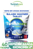 Turkishcare Hepsi Bir Arada Ekonomik 40 Yıkama Bulaşık Deterjanı Premium Tablet thumbnail 1