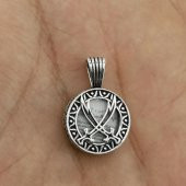 Zülfikar Kılıç Figürlü Dualı 925 Ayar Gümüş Cevşen Ucu thumbnail 3