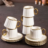 Porsima 101637 Piero 6 Kişilik Kahve Fincan Takımı  100ml  Fincanı Seti thumbnail 3