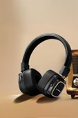 Torima HD-12 Siyah RGB Işıklı Güçlü Bas Kulak Üstü Kablosuz Bluetooth Kulaklık - 2