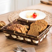 Porsima B5369-2 Hasır  Kahvaltılık Ekmek Meyve Sepeti Çok Amaçlı Banyo, Mutfak, Oda Organizeri thumbnail 2