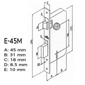 Hok E-45M Ekstra Gömme Kilit İç Kapı Kilidi Oval Köşeli 45 mm - 2
