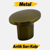 Avcı Antik Sarı Kulp Düğme Tek Vidalı Çekmece Mutfak Mobilya Dolabı Dolap Kulpu Kulbu Metal Kulpları thumbnail 5
