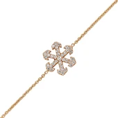 18 Ayar Altın Pırlanta Kar Tanesi Bileklik 47234-4 - 1