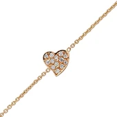 18 Ayar Altın Pırlanta Kalp Bileklik 47235-1 - 1