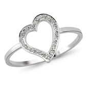 18 Ayar Altın Pırlanta Kalp Yüzük 48583 - 1