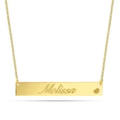 14 Ayar Altın Dikdörtgen Plaka İsim Kolye - AD18 - 1