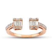 Harem Altın 0.48 Ct Baget Pırlanta Yüzük B13 - 1