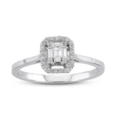 Harem Altın 0.15 Ct Baget Pırlanta Yüzük B15 - 1