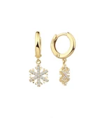 Sallantı Kar Tanesi Sarı Renk Gümüş Küpe GMS2117 - 1