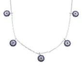 Nazar Boncuklu Şans Gümüş Kolye GMS903 - 1