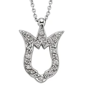 18 Ayar Altın Pırlanta Lale Kolye K48560-2 - 1