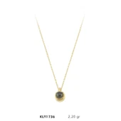 14 Ayar Siyah Boncuklu Altın Kolye KLY1736 - 1