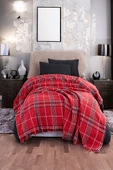 Upstyle Battaniye Pamuklu Tek Kişilik Warm Soft Kırmızı - 1