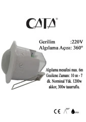 Cata CT-9242 Işık ve Mesafe Hareket Sensörü thumbnail 2