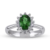 0.96 Ct Pırlanta Zümrüt Yüzük RTY28 - 1