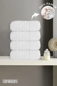 4'lü Beyaz Hotel El Havlusu - 50x90 Cm, 225 Gr, %100 Pamuk, Spa Ve Otel Havlusu, Günlük Kullanıma Uygun thumbnail 1