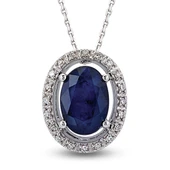 0.79 Ct Pırlanta Safir Kolye RTKL27 - 1