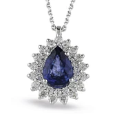 1.15 Ct Pırlanta Safir Kolye RTKL52 - 1