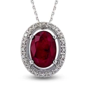 Harem Altın 1.03 Ct Pırlanta Yakut Kolye RTKL12 - 1