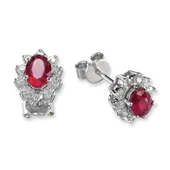 2.91 Ct Pırlantalı Yakut Küpe RTK13 - 1