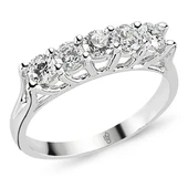 18 Ayar Altın 1.00 Ct Pırlanta Beştaş Yüzük RMY500 - 1