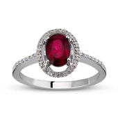 1.05 Ct Pırlanta Yakut Yüzük RTY8 - 1