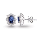 Harem Altın 1.65 Ct Pırlantalı Safir Küpe RTK23 - 1