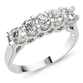 18 Ayar Altın Pırlanta 0.90 Ct Beştaş Yüzük RMY510 - 1