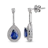 2.12 Ct Pırlantalı Safir Küpe RTK36 - 1