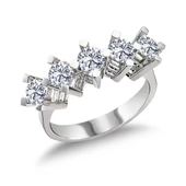 14 Ayar Altın 0.50 Ct Pırlanta Beştaş Yüzük RMY521 - 1