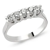 18 Ayar Altın 0.58 Ct Pırlanta Beştaş Yüzük RMY208 - 1