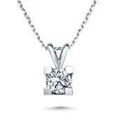 0.30 Karat F Renk HRD Sertifikalı Pırlanta Tektaş Kolye TK4 - 1