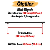 Çubuk 10 Adet Siyah Metal Kulp (192 mm-19.2 cm) Mobilya Mutfak Çekmece Dolabı Kulpu Kulbu Kulpları thumbnail 2