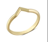 14 Ayar Altın Taşsız V Model Yüzük YZK302 - 1