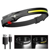 PS-001 5 Aydınlatma Modlu COB LED Sensörlü USB Şarj  Edilebilir Dahili Pilli Kafa Lambası - 4